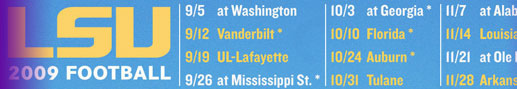 2009 Football Schedule